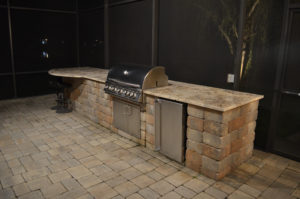 Backyard patio lighting for outdoor kitchen in Jacksonville