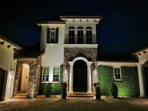 exterior lighting on a residential home
